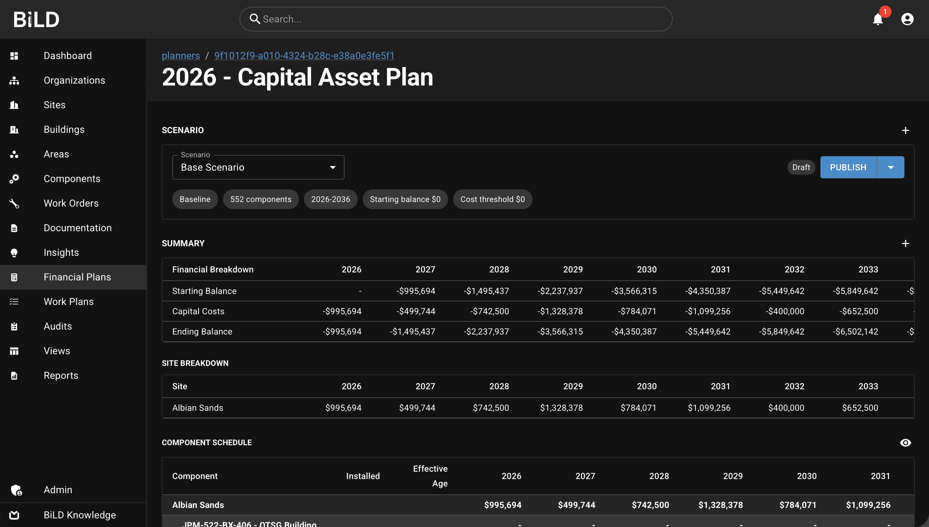 Capital asset planning across future years
